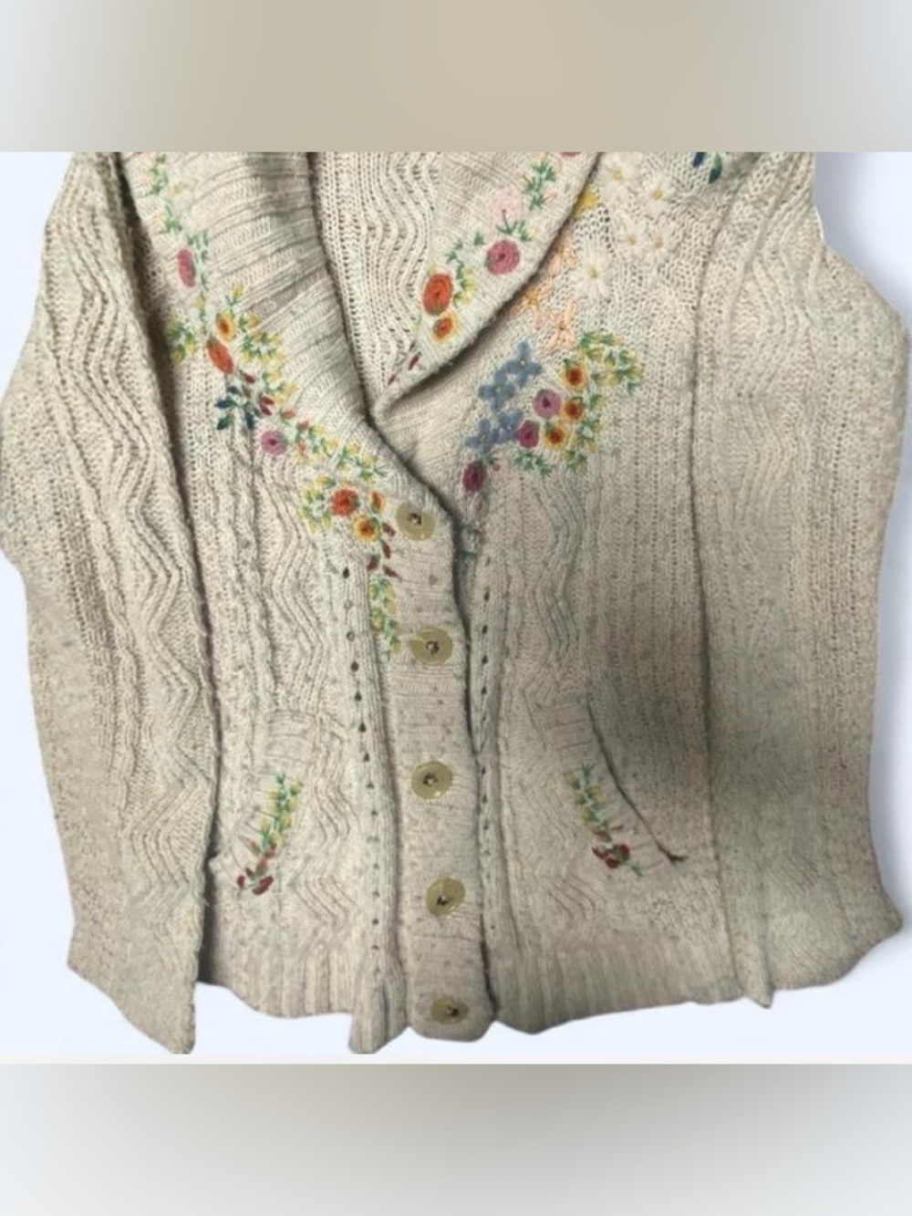 RARE! Anthropology “Far Away From Close” Embroidered Cardigan - Picture 3 of 9
